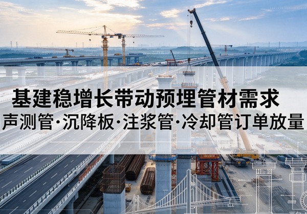 余江基建稳增长带动预埋监测管材需求，声测管、沉降板、注浆管订单持续放量